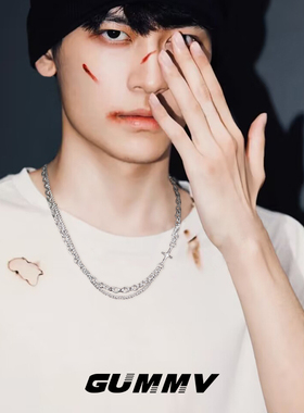 四芒星拼接设计钛钢项链