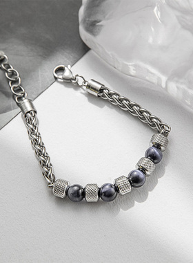 欧美手链男钛钢新款学生党潮流