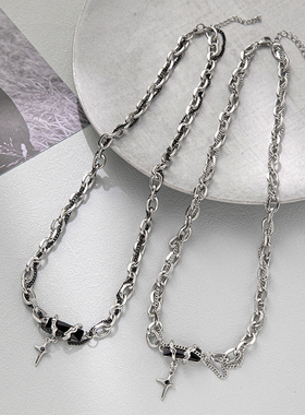 项链男款双层芒星小众轻奢高级感