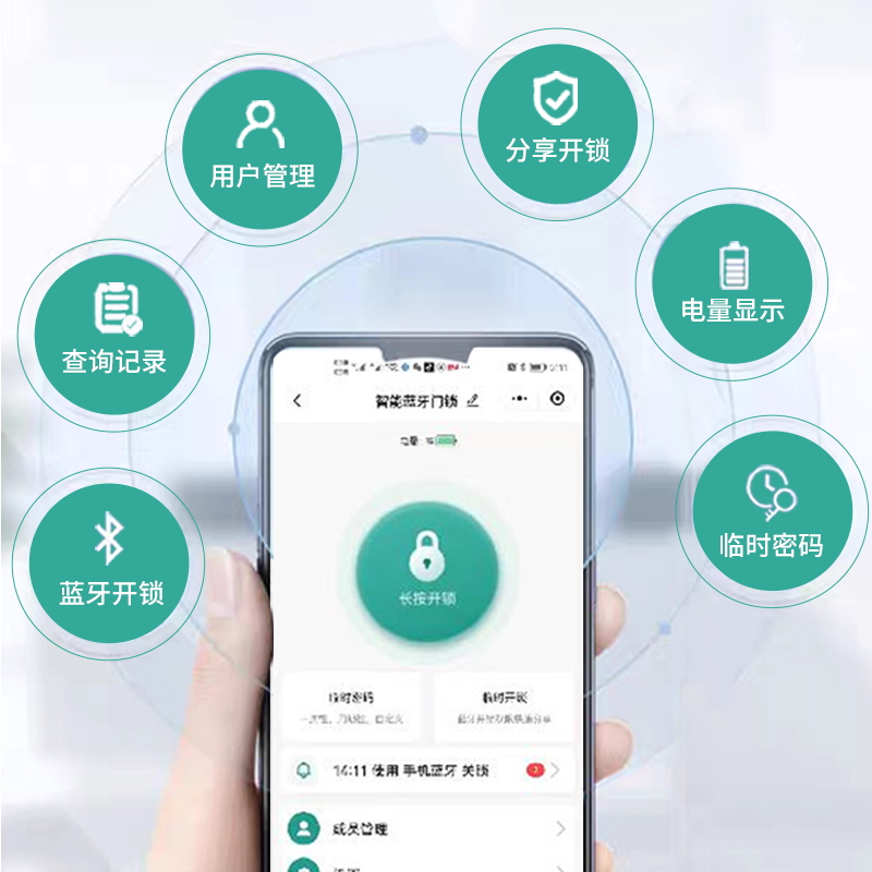 密码u型锁玻璃门指纹锁双门商铺店面大门U形插锁电子挂锁智能门锁 - 图2