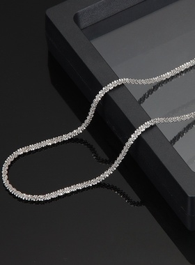 满天星项链女波光粼粼超闪亮钛钢锁骨链毛衣链男菜花链金银色保色