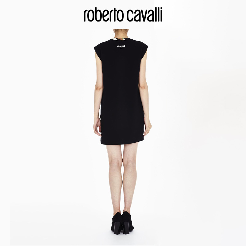 RC女士连衣裙 棉质条纹休闲连衣裙Roberto Cavalli - 图0