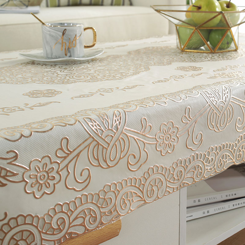 茶几桌布防水防油免洗PVC烫金塑料长方形茶几垫防尘客厅台布桌垫