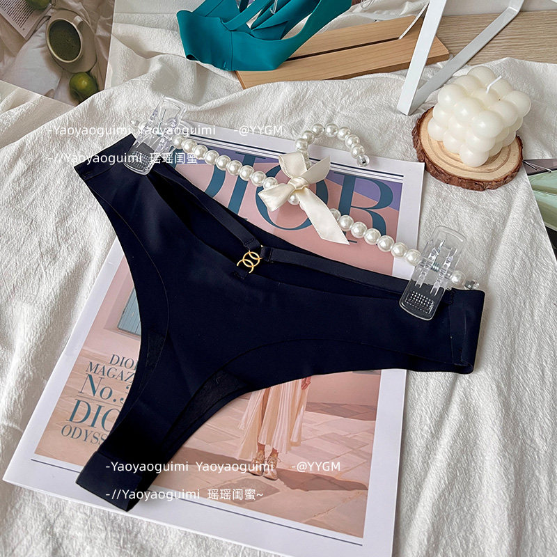 瑶瑶闺蜜新款性感简约低腰冰丝无痕丁字裤女运动一片式女生内内裤 - 图2