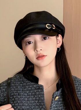 秋冬小众复古贝雷帽显脸小韩系