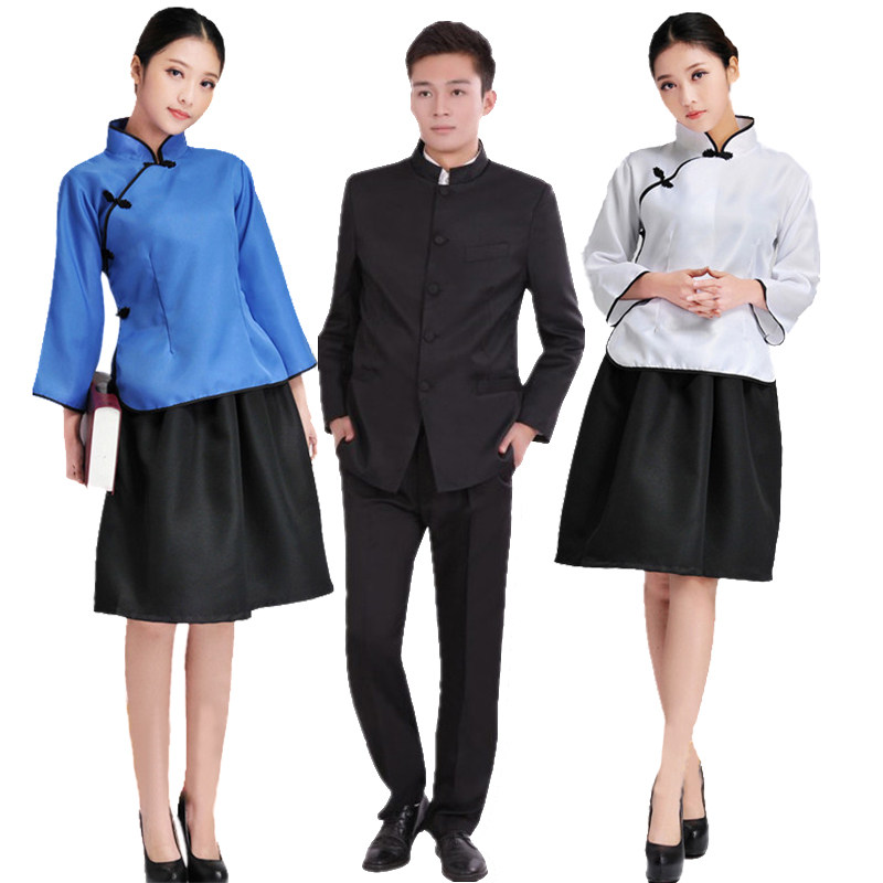 民国学生装五四青年男女套装民国五四女装中山装舞台表演合唱服装,淘宝优惠券,粉丝福利购,淘宝优惠卷