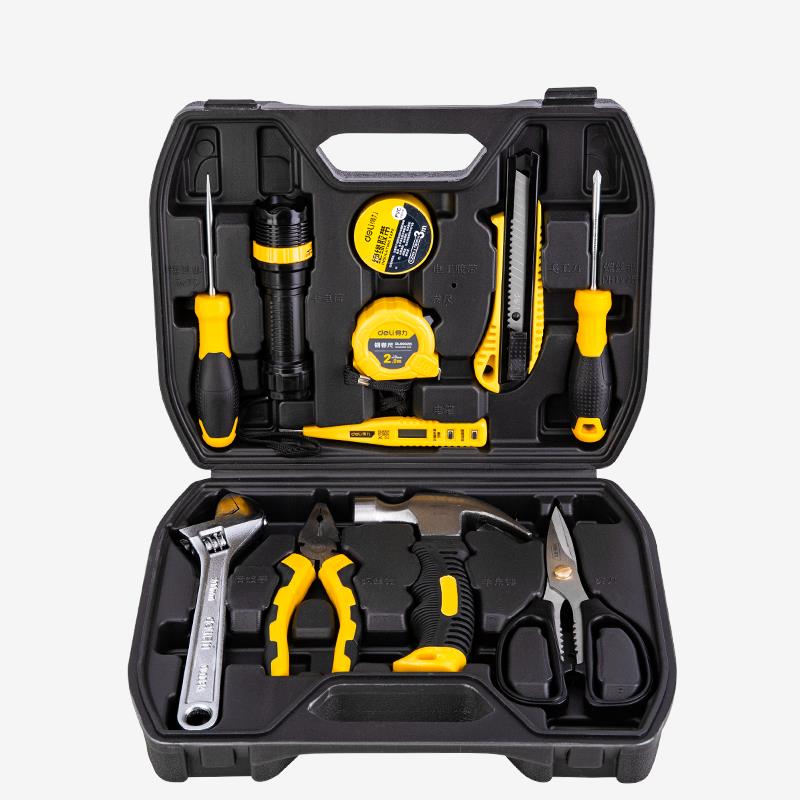 得力工具 12件家用日常电工综合维修箱手动五金多功能套装 DL1012 - 图3