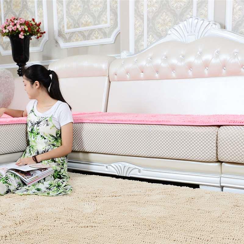新品雪尼尔四季通用沙发垫地毯毛毛虫冬季加厚防滑布艺坐垫可定做