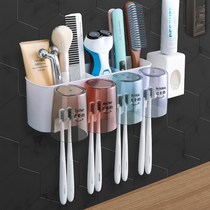 Toilet wall-style toothbrush shelve free of punch toothbrushing cup suction hanging wall-style suit wall-mounted mouthwash tooth-tooth cylinder