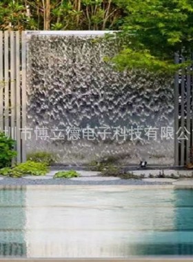 金属网水幕墙隔断景观喷泉钢丝网水幕墙流水屏风装饰室内室外钢网