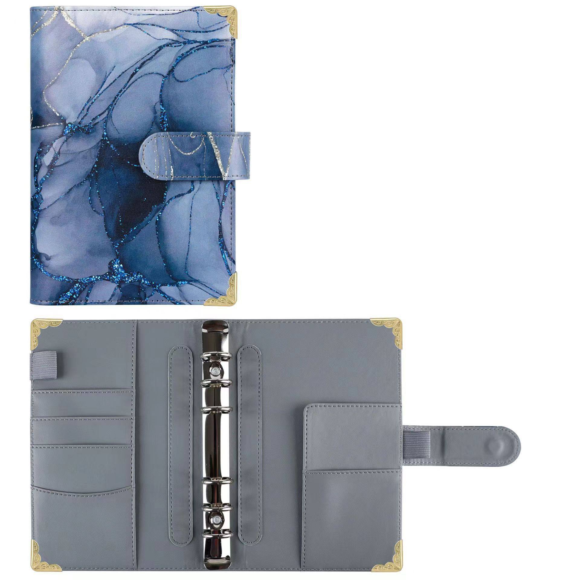 跨境亚马逊a6活页本现金信封预算笔记本PU活页手账本带贴纸活页夹,淘宝优惠券,粉丝福利购,淘宝优惠卷