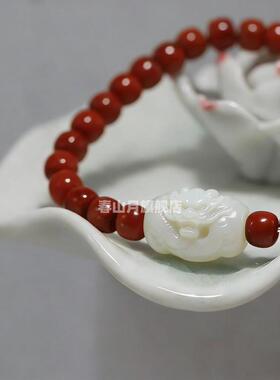 天然和田玉黑青墨白玉龙顶