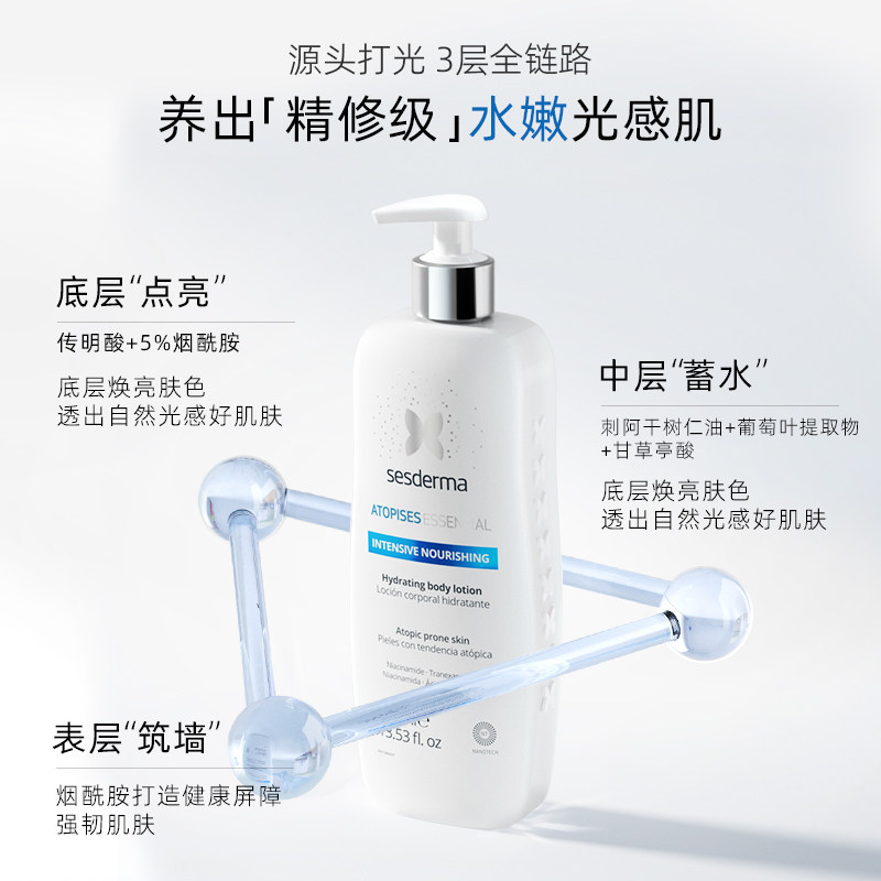 sesderma西班牙6%烟酰胺身体乳焕亮秋冬滋润肤露全身保湿补水官方