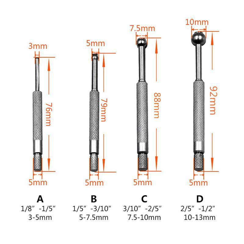 可调内径规 伸缩规可调规内孔规3-134件套 孔径测量工具塞规