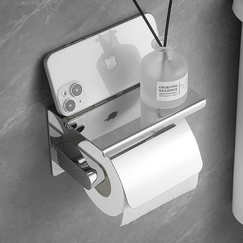 简约纸巾架 卫生间304不锈钢手机置物架 厕所手纸盒壁挂式卷纸架,淘宝优惠券,粉丝福利购,淘宝优惠卷