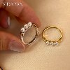 Balance Beam Pearl Ring S925 Sterling Silver Niche Design