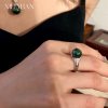West Taipan Artificial Australian White Pearl Ring Zirconium Diamond Light Luxury