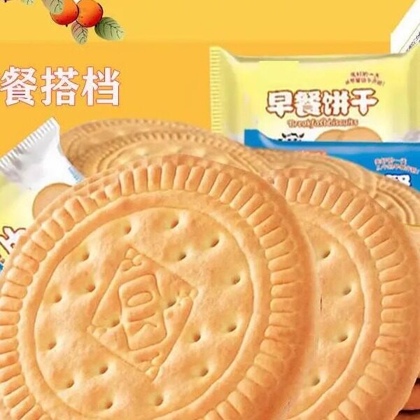 早餐饼干牛奶味礼盒网红好吃小圆饼老人儿童零食散装多口味整箱