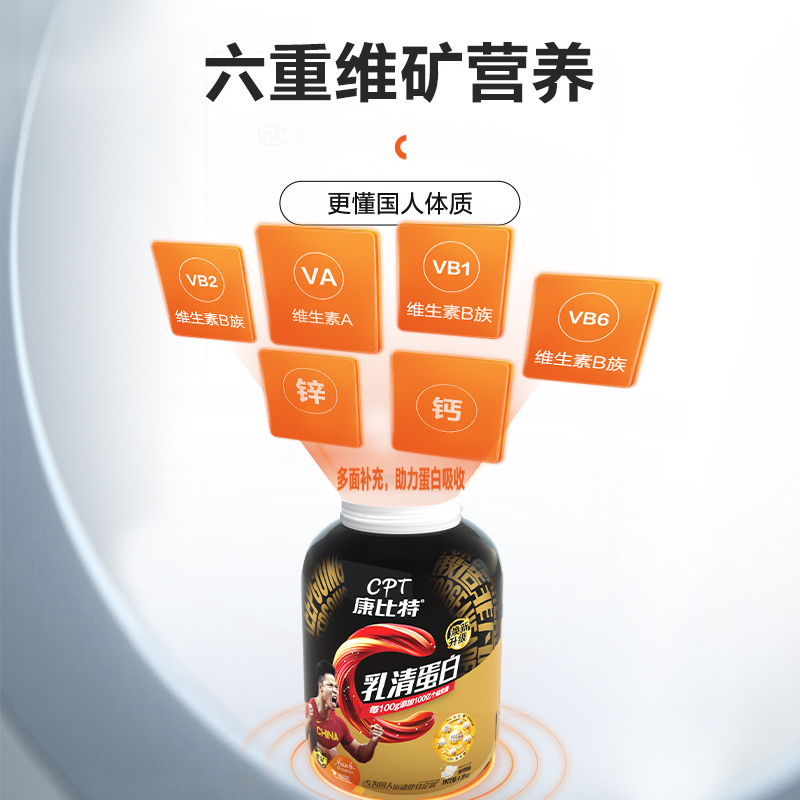 康比特益生菌乳清蛋白质粉900g乳清蛋白增肌健身营养粉75%高蛋白-图2