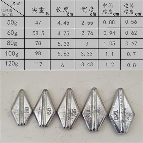 飞机铅防磨线通心扁飞机坠鸡心铅坠带环铅坠海竿抛竿爆炸钩渔-图0