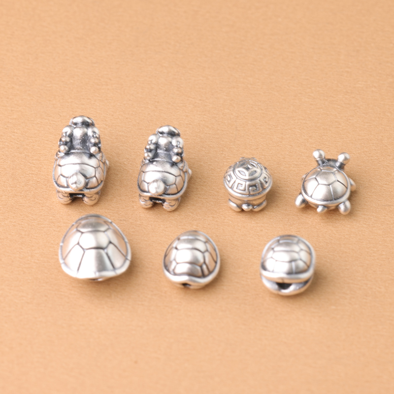 s999足银纯银 富甲天下龙龟配件隔珠diy手工串珠编织手链项链 - 图2