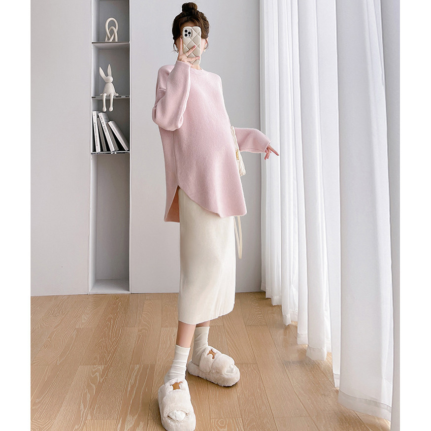 孕妇连衣裙套装洋气粉色毛衣外套针织打底内搭两件套2026新款秋冬,淘宝优惠券,粉丝福利购,淘宝优惠卷