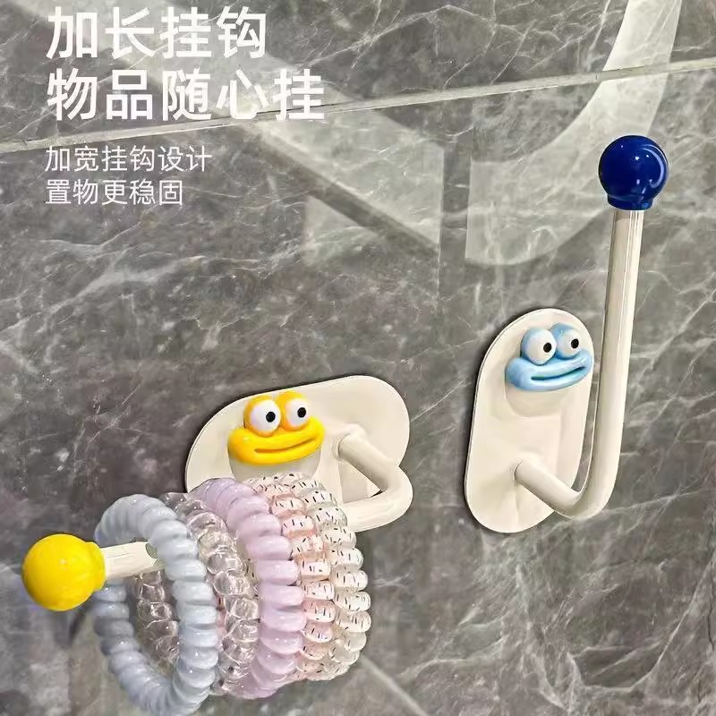 发圈发箍粘钩免打孔卫生间发夹皮筋头绳挂钩首饰品发绳收纳架塑料 - 图1