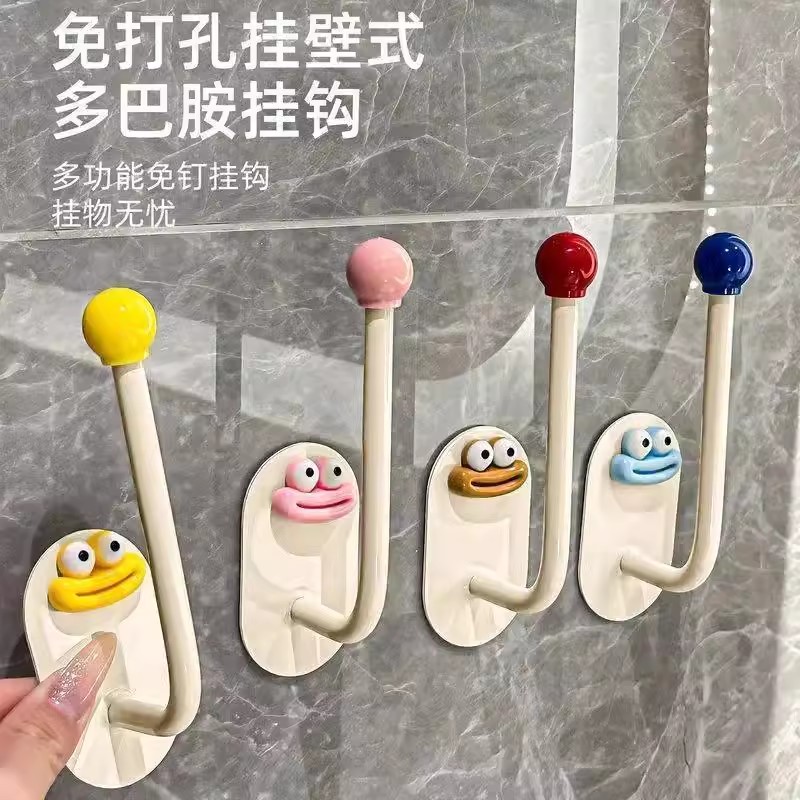发圈发箍粘钩免打孔卫生间发夹皮筋头绳挂钩首饰品发绳收纳架塑料 - 图0