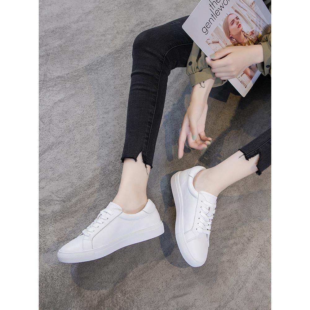 时尚品牌白色女鞋软底舒适系带鞋2025春季通用低帮平底鞋休闲运动,淘宝优惠券,粉丝福利购,淘宝优惠卷