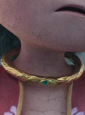 【哪咤之魔童降世】同款哪咤封印之混天绫干坤圈手镯花丝镀金镯子