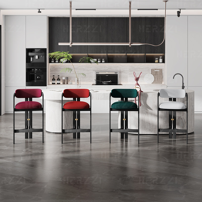 HERZZI中古风吧台椅子北美进口白蜡木实木高脚凳新中式岛台吧椅,淘宝优惠券,粉丝福利购,淘宝优惠卷