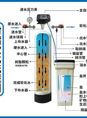 小软型303化水处理备酒店锅炉中央空调吸附钙镁离子去设水水垢过