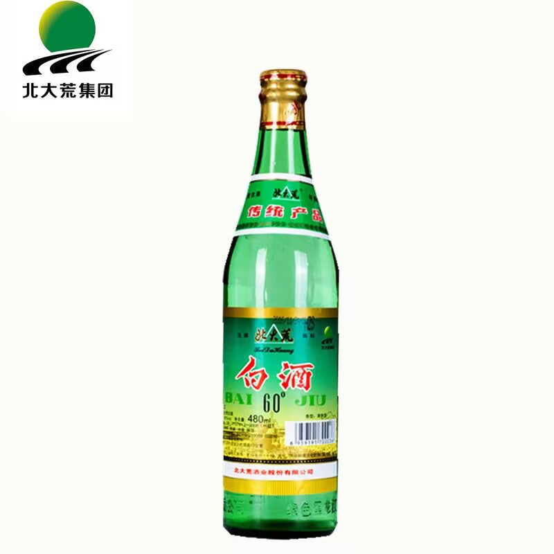 北大荒白酒东北粮食酒60度清香型酒480ML*12瓶装整箱高度酒泡酒-图0