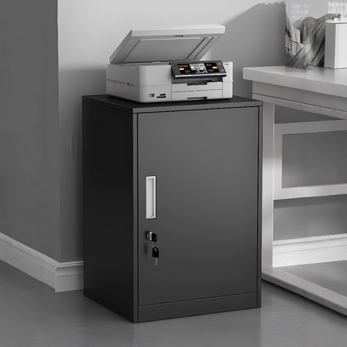 办公室桌下文件柜资料柜工具收纳柜铁皮矮柜储物柜抽屉带锁小柜子 - 图1