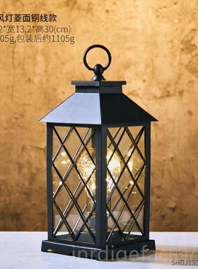 新款美式餐创意古小夜灯怀旧复客厅装饰简品艺术摆件卧室约厅桌面