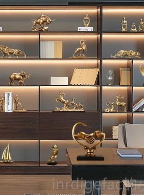 新款现装代轻奢别墅装家居摆件柜书房办公室柜子高档书软饰高端工