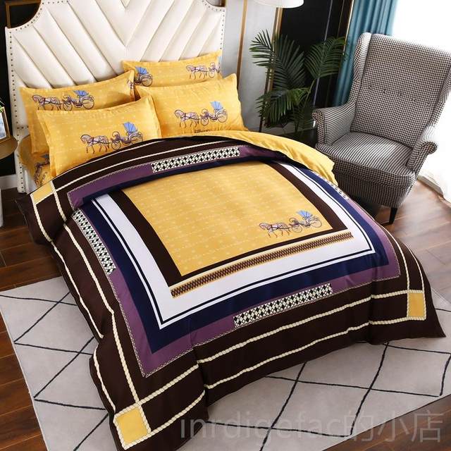 New luxury fairy nude a Tiansi B grinding sleeping hair four-piece set Ouhua high-end bed sheet princess quilt cover bedding