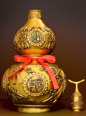 黄铜葫芦摆件家居桌面创意装饰品