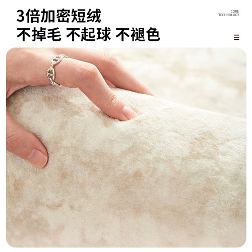 圆形地毯客厅奶油风儿童房阅读区免打理转椅地垫卧室床边毛绒垫子 - 图1