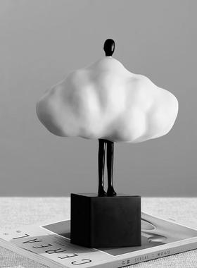 现代轻奢树脂云朵芭蕾女孩人物摆件客厅样板房玄关电视柜家居装饰