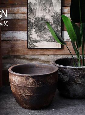 御三泥陶瓷大水缸鱼缸斑驳覆古做旧彷青铜庭院门海酒店民宿室外缸