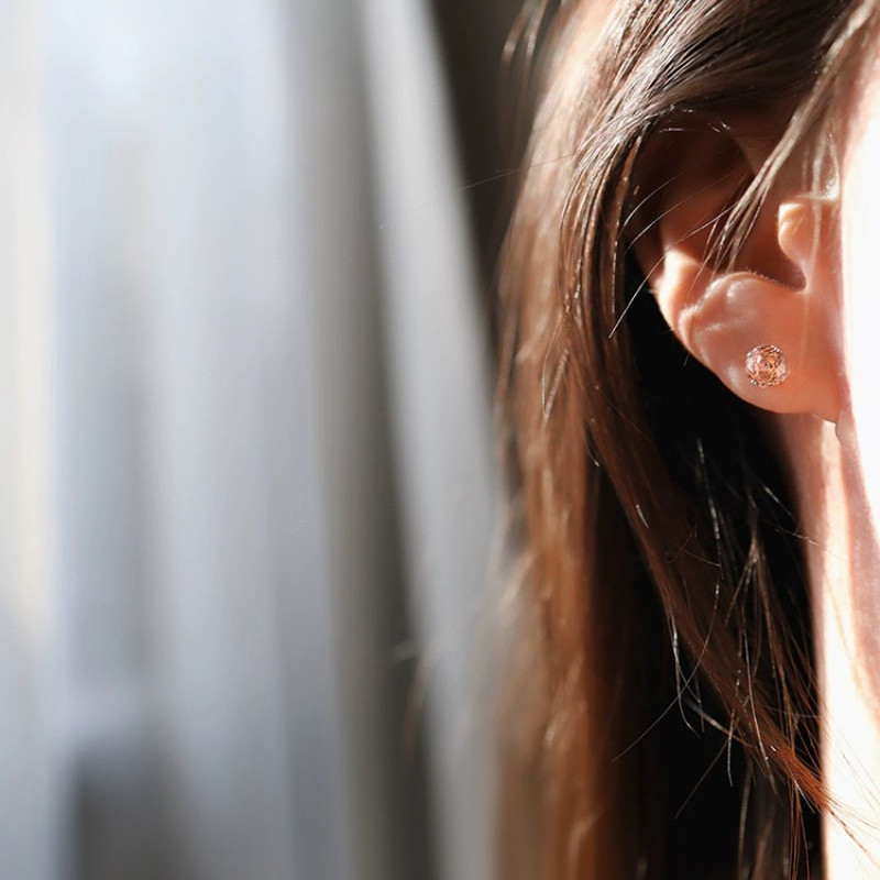 德国「 设计师」Mihmily天然黄水晶耳钉女S925纯银玫瑰冰花养耳洞,淘宝优惠券,粉丝福利购,淘宝优惠卷