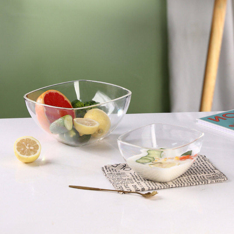 亚克力沙拉碗透明圆形蔬菜打蛋碗沙拉碗日式家用水果创意甜品碗,淘宝优惠券,粉丝福利购,淘宝优惠卷