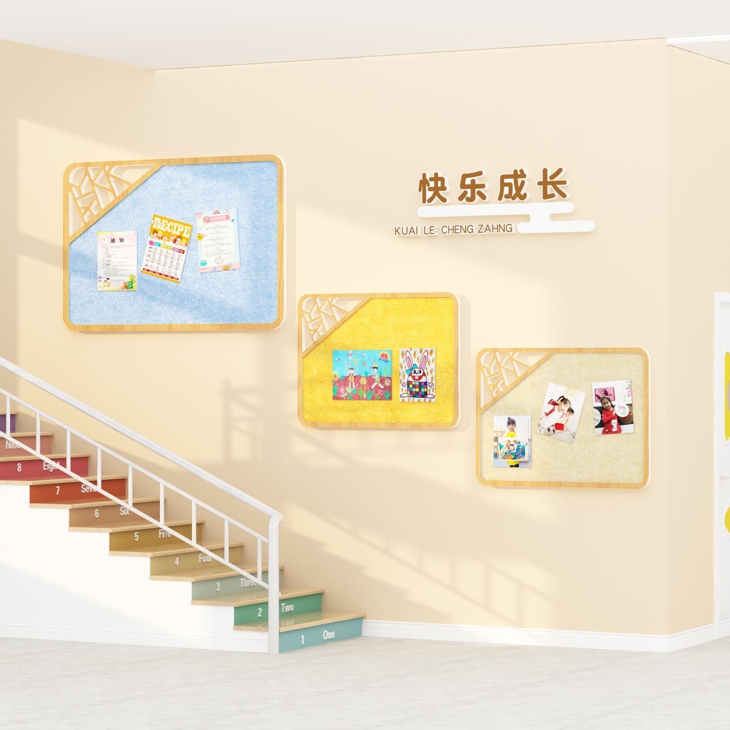 新款毛毡板幼儿园环创走廊过道墙面装饰材料成品公告栏展示板文化-图2