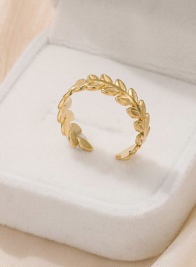 通体钛钢镀18K金不掉色镂空树叶手饰 个性设计不锈钢花朵脸谱