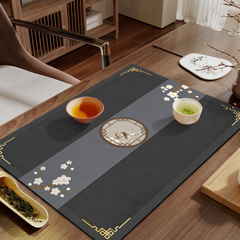 新中式桌旗禅意茶席茶垫茶桌垫布吸水茶台防水茶几垫桌布沥水垫,淘宝优惠券,粉丝福利购,淘宝优惠卷