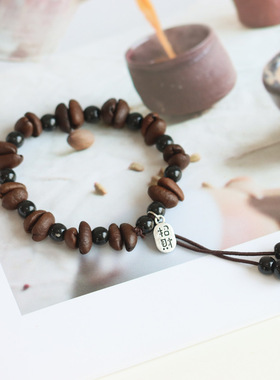 男士木质天然石手串简约风