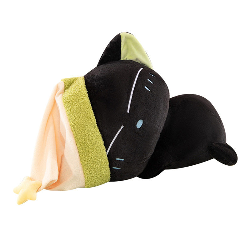 罗小黑睡觉款公仔可爱动漫毛绒玩偶二次元周边猫咪抱枕靠枕头礼物,淘宝优惠券,粉丝福利购,淘宝优惠卷