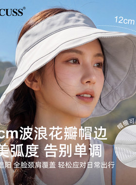 CACUSS冰丝空顶防晒大檐遮阳帽女