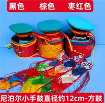 Tibetan Tibetan Tibetan Rhombus Hand Drum Fardrum Nepali Boutique Goat Leather Hand Drum Dense Hand-In-Hand Drum Set With Drum Kit